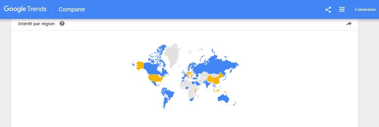 Google Trends intérêt par région