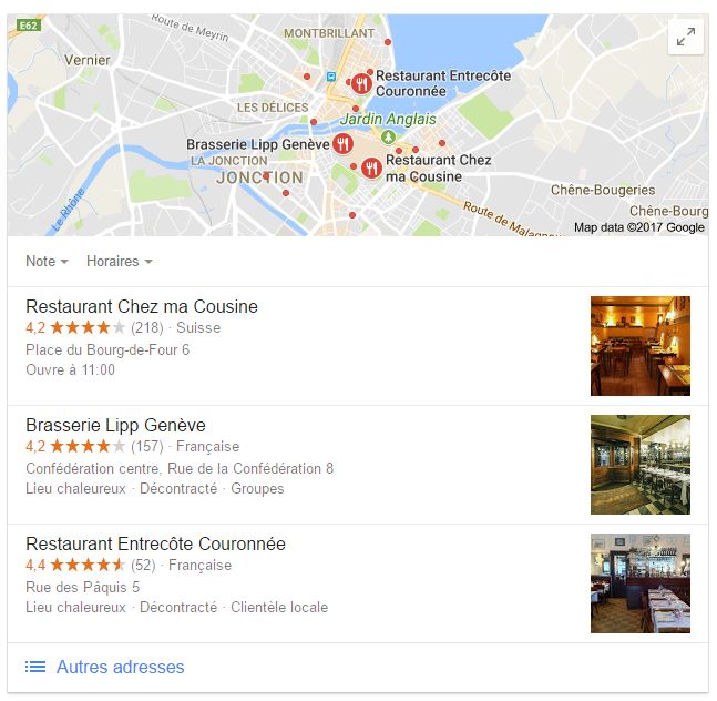 referencement local restaurant geneve