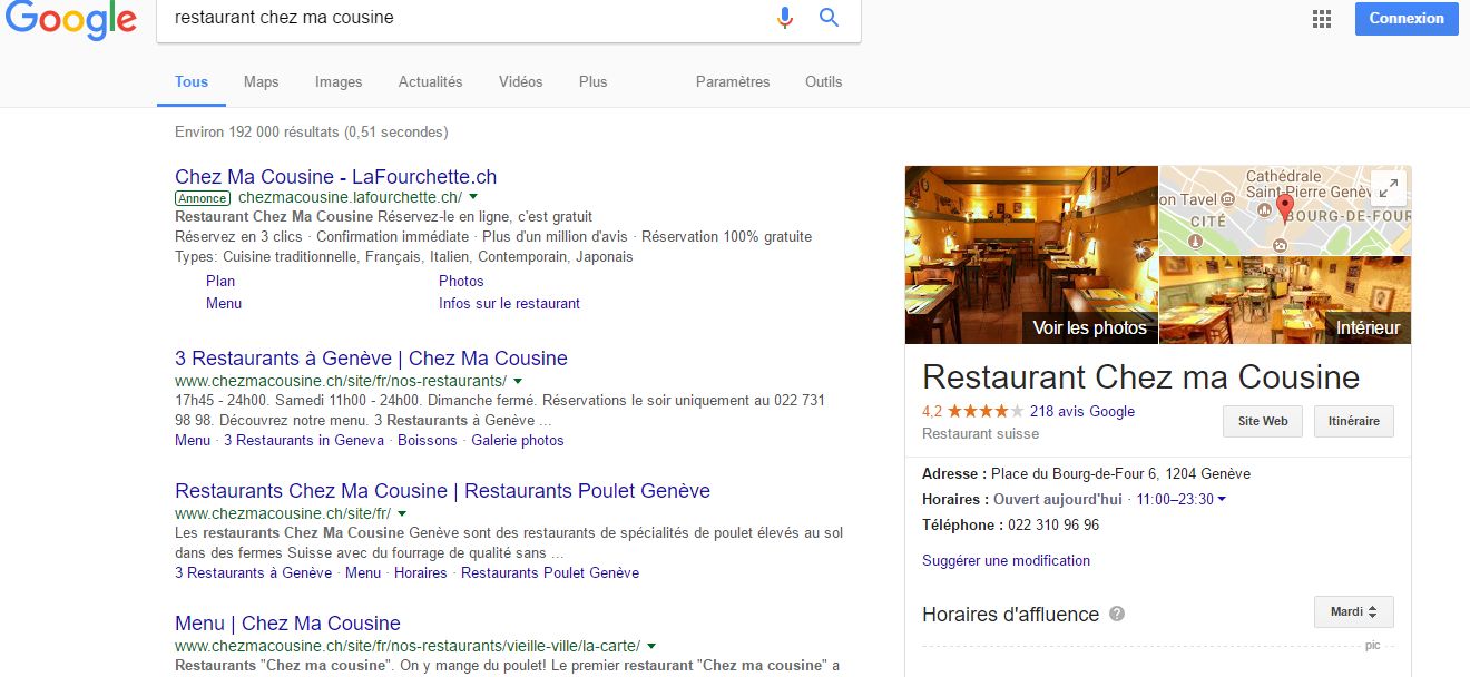 restaurant geneve google my business