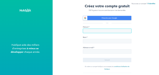 landing page Hubspot