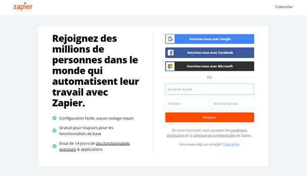 landing page Zapier