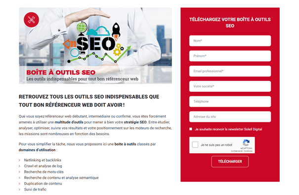 landing page efficace