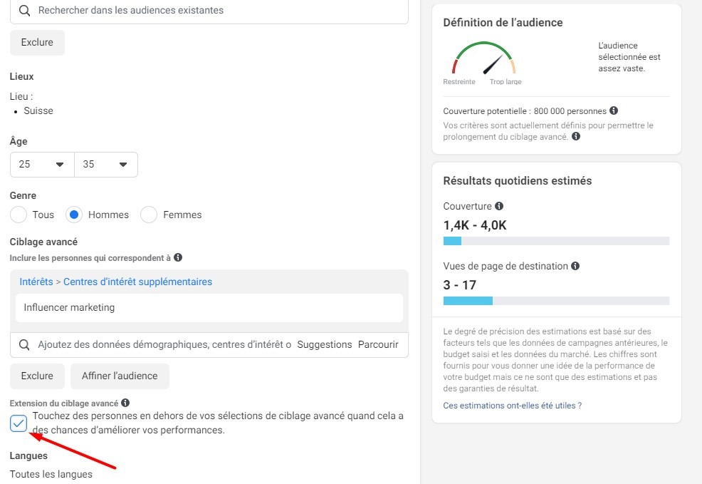 phase d'apprentissage facebook