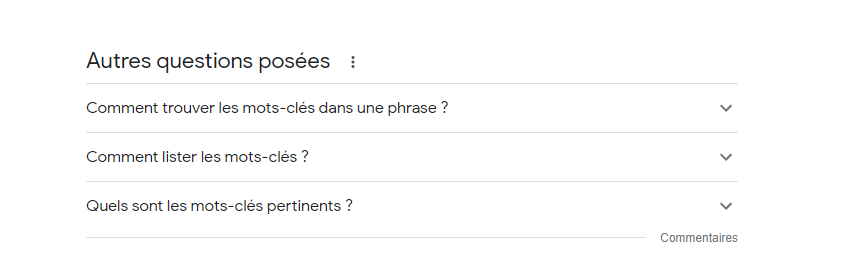 autres questions posées Google